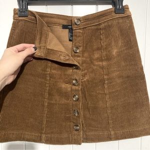Forever 21 Button Down Corduroy Mini Skirt